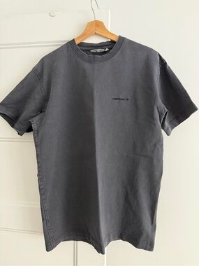 Carhartt WIP Men's Washed Black Logo Crew Neck T-Shirt